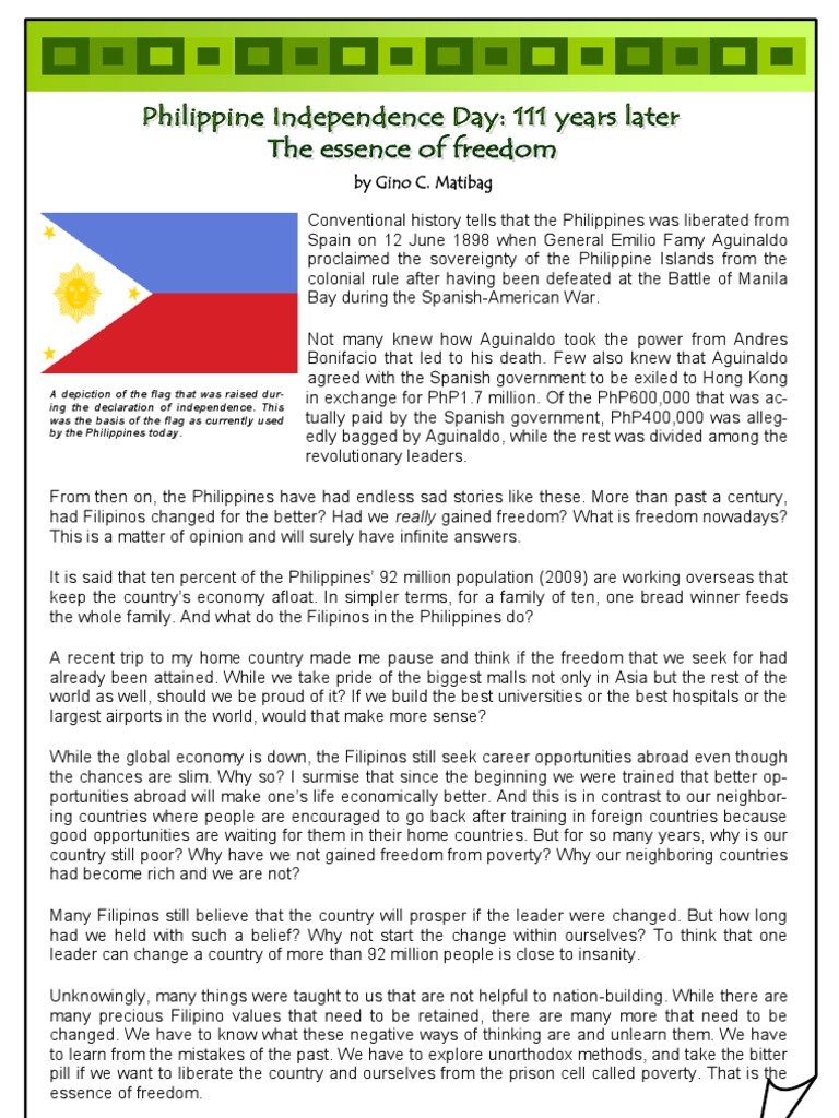 125th philippine independence day essay