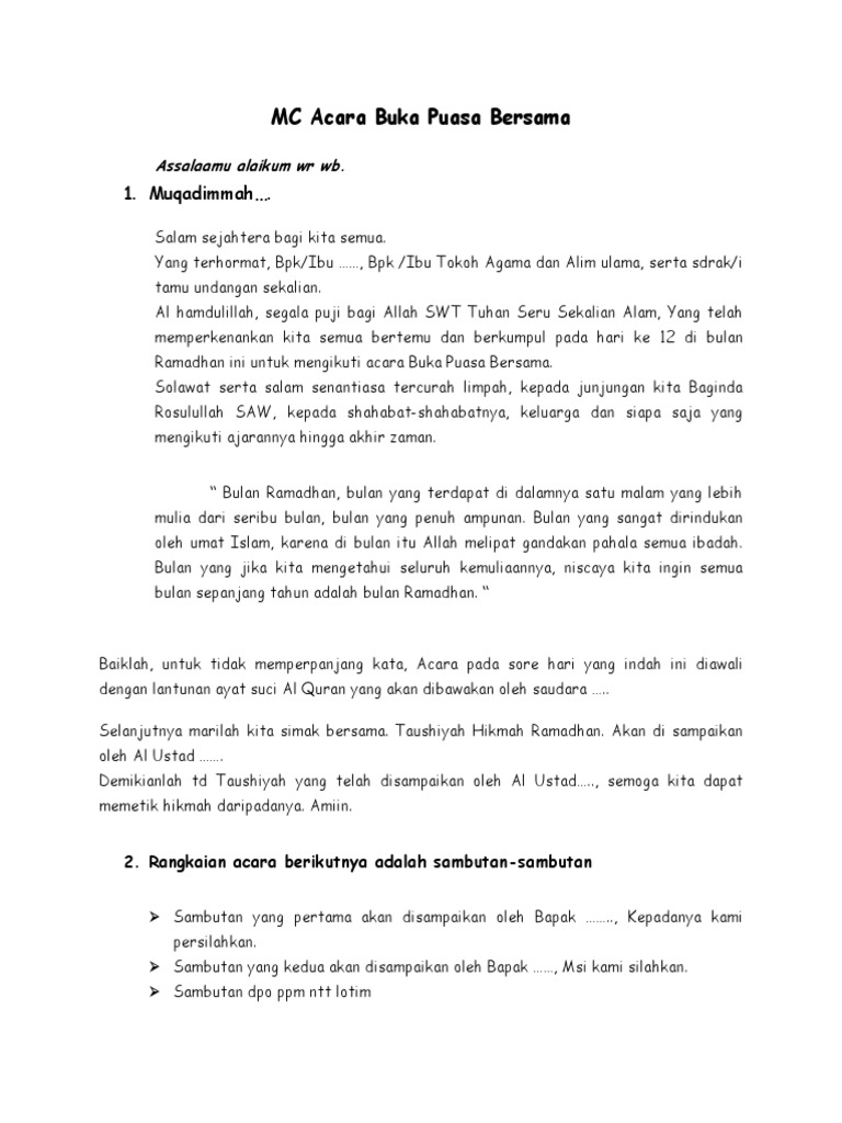 MC Acara Buka Puasa Bersama ala husen yusuf.docx