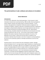 The Performativity of Code: Software and Cultures of Circulation