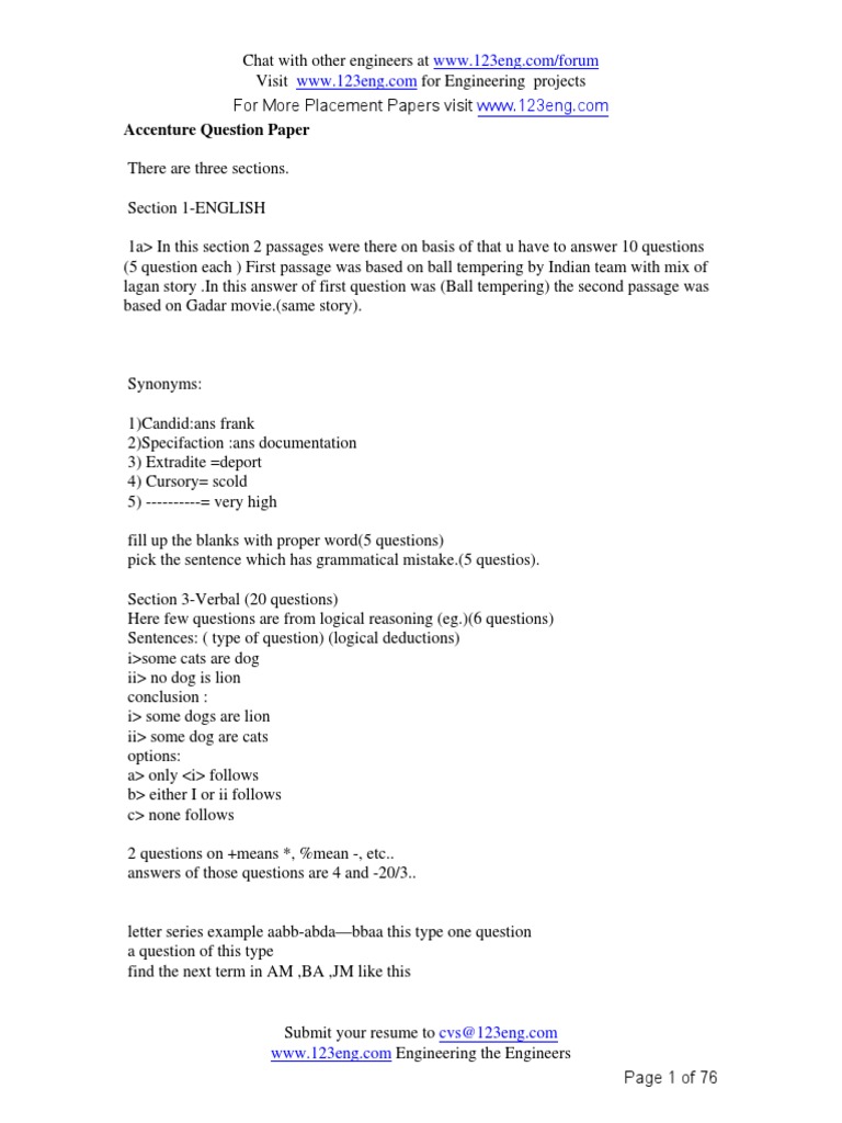 Accenture Interview Preparation Guide | PDF | Class (Computer ...