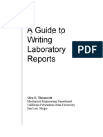 A Guide To Writing Laboratory Reports: Glen E. Thorncroft