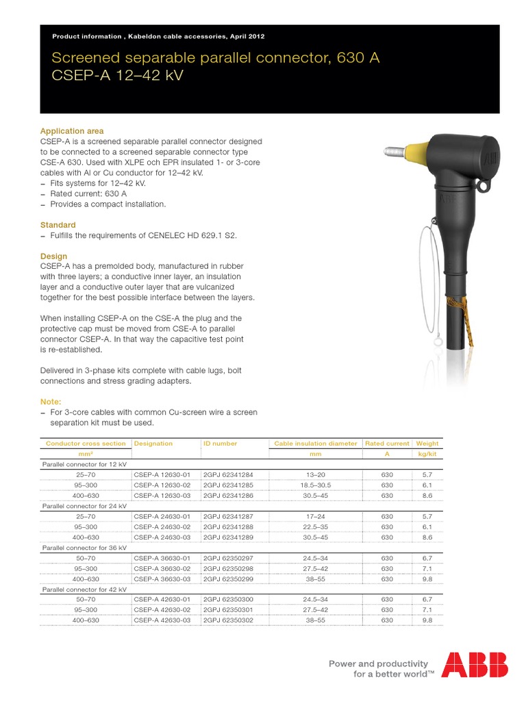 Kabeldon Parallel Connector CSEP-A English 2012 | PDF | Cable ...