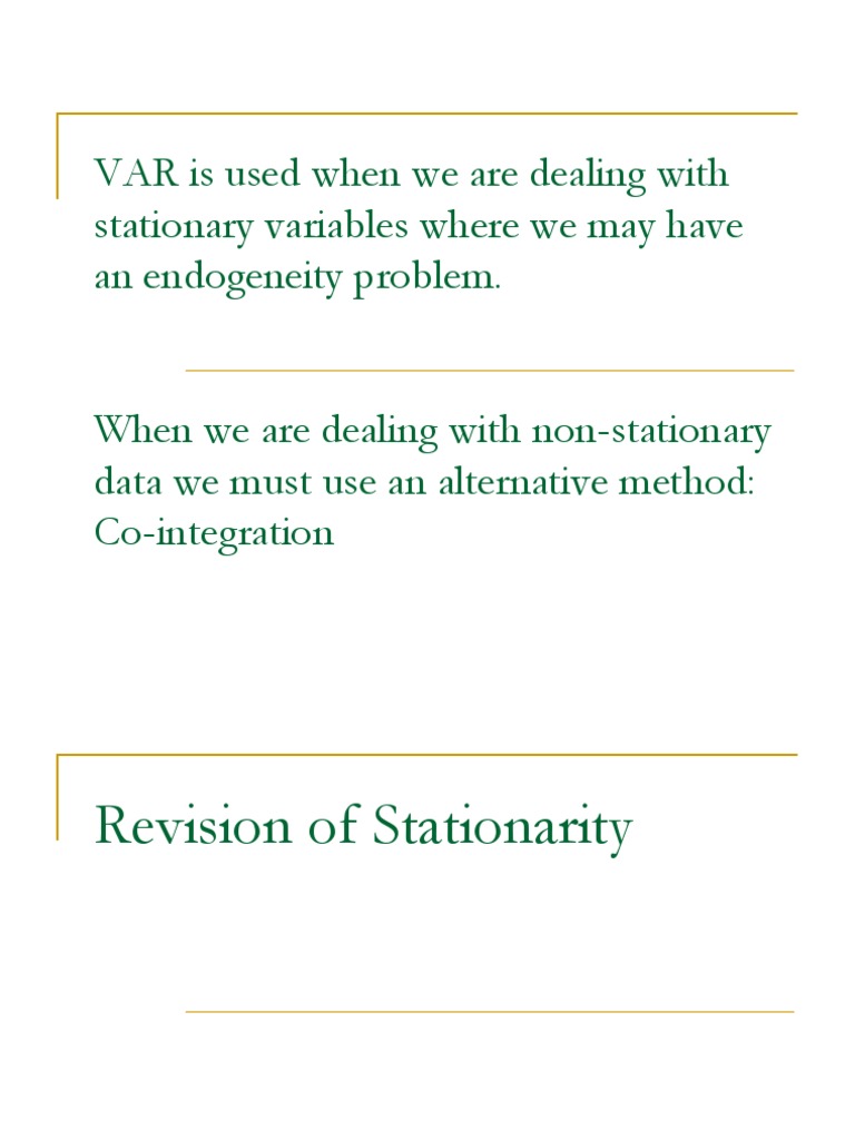 Non-Stationarity and Unit Roots | PDF | Stationary Process ...