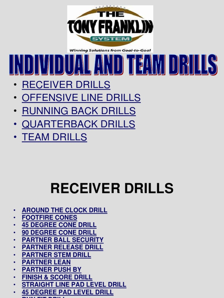 Essential Football Drills for Receivers | PDF | Quarterback | Sport ...