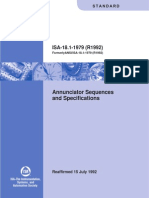 ISA-18.1-1979 (R1992) : Annunciator Sequences and Specifications