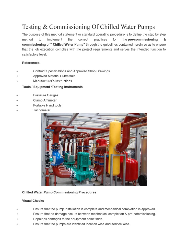 Testing & Commissioning of Chilled Water Pumps Pump Valve