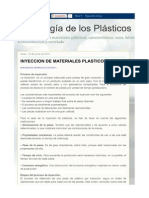 INYECCION DE MATERIALES PLASTICOS II - Tecnología de Los Plásticos