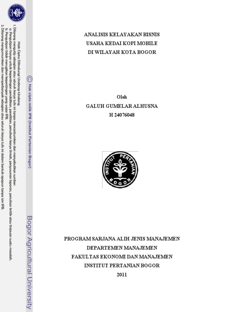 Manajemen Layak Bisnis Kedai Kopi