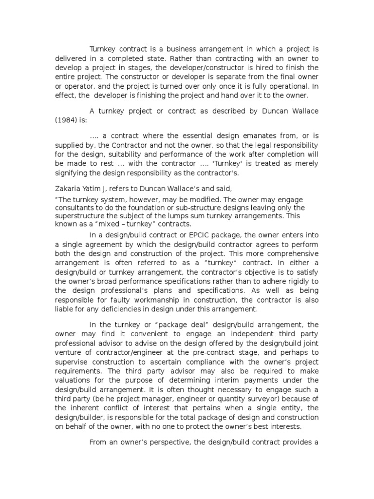 Turnkey Contract General Contractor Engineering