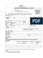 Application For Inclusion of Name in Electoral Roll: Form 6