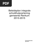 Beleidsplan Integrale Schuldhulpverlening Gemeente Renkum