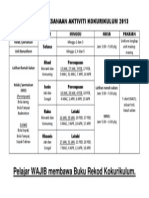 Jadual Pelaksanaan Aktiviti Kokurikulum 2013