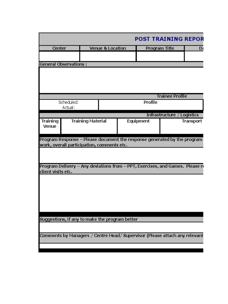 Post Training Report Facilitator Communication