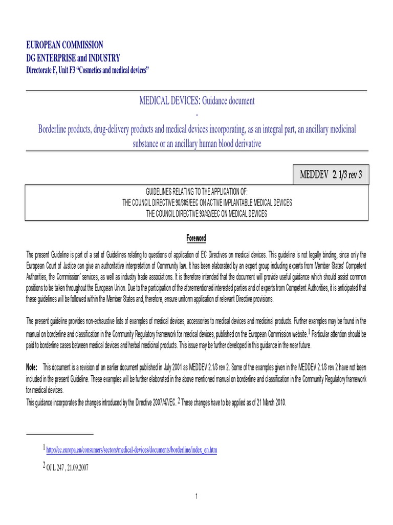 Medical Devices - Guidance Document | PDF | Medical Device ...