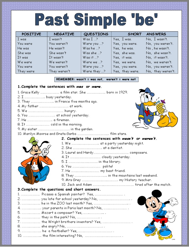Positive Negative Questions Short Answers: REMEMBER: Wasn't Was Not ...
