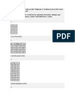 Ejercicios de Tablas de Verdad y Formalización Más Tablas de Verdad