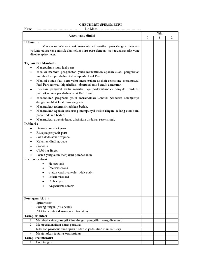 Panduan Pemeriksaan Spirometri | PDF