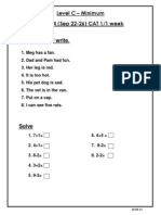 Read and Write.: Level C - Minimum Week 4 (Sep 22-26) CAT 1/1 Week