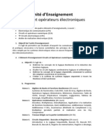 Programme Circuits Et Operateurs Electroniques