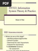 FIT322: Information System Theory & Practice: Week 8: Risk