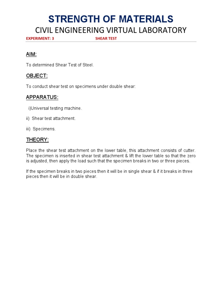 Shear Test | PDF
