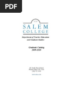 Download Salem College Graduate Catalog 2009-10 by Salem College SN19329250 doc pdf