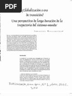 Wallerstein Globalizacion o Era de Transicion