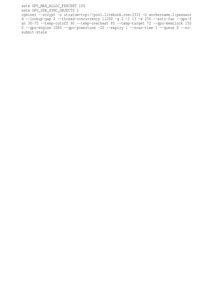 CGMiner Configuration for Litecoin Pool | PDF | Computing And ...