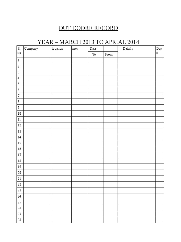 Out Door Record | PDF