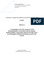 E.C. Health Directorate report on Compatibility of ISO 10708 with E.C. Regulation 648/2004 on biodegradability test method