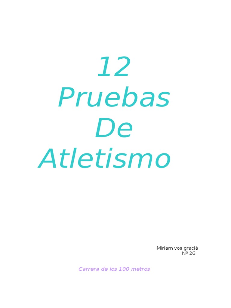 Resumen de Pruebas de Atletismo | PDF | Deporte del atletismo | Atletismo
