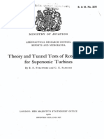 Theory and Tunnel Tests of Rotor Blades for Supersonic Turbines by B.S. Stratford and G.E. Sansome