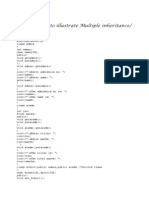 A Program To Illustrate Multiple Inheritance