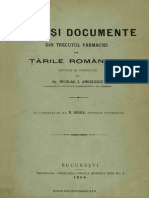 Acte Şi Documente Din Trecutul Farmaciei În Ţările Româneşti, 1904 - N.I. Angelescu