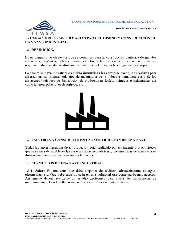 Diseño y Construcción de Naves Industriales | PDF | Techo | Doblar