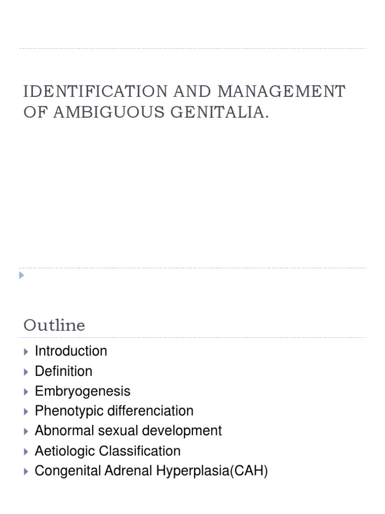 Management of Ambiguous Genitalia | PDF | Intersex | Sex Organ