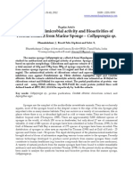 An Invitro Antimicrobial Activity and Bioactivities of Protein Isolated From Marine Sponge - Callyspongia Sp.