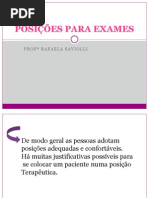 Posições para exame