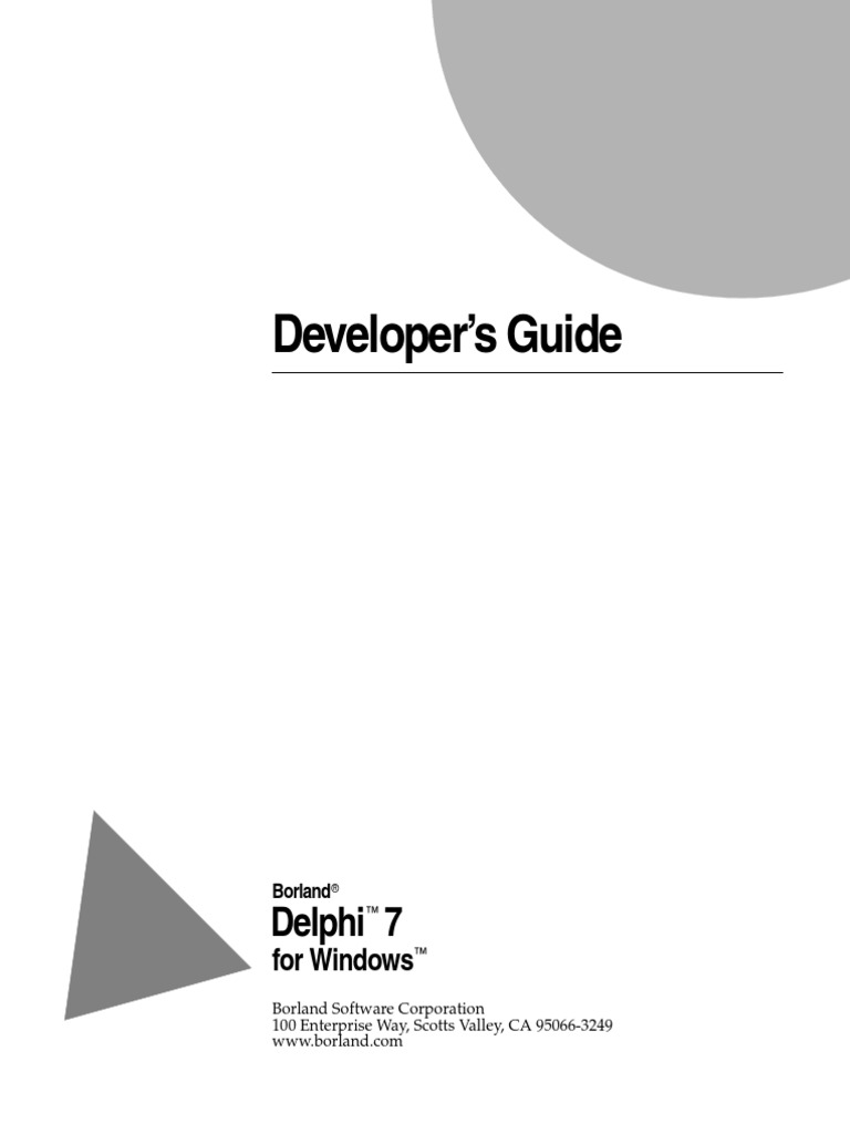 Delphi 7 - Developers Guide | PDF | Menu (Computing) | Software Development