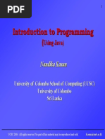 Introduction To Programming Using JAVA - Lecture 5