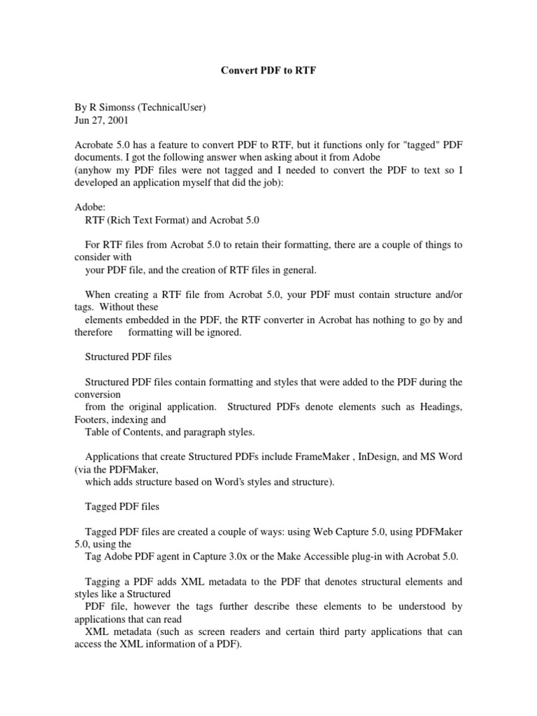 Convert PDF to RTF Guide | PDF | Portable Document Format | File Format