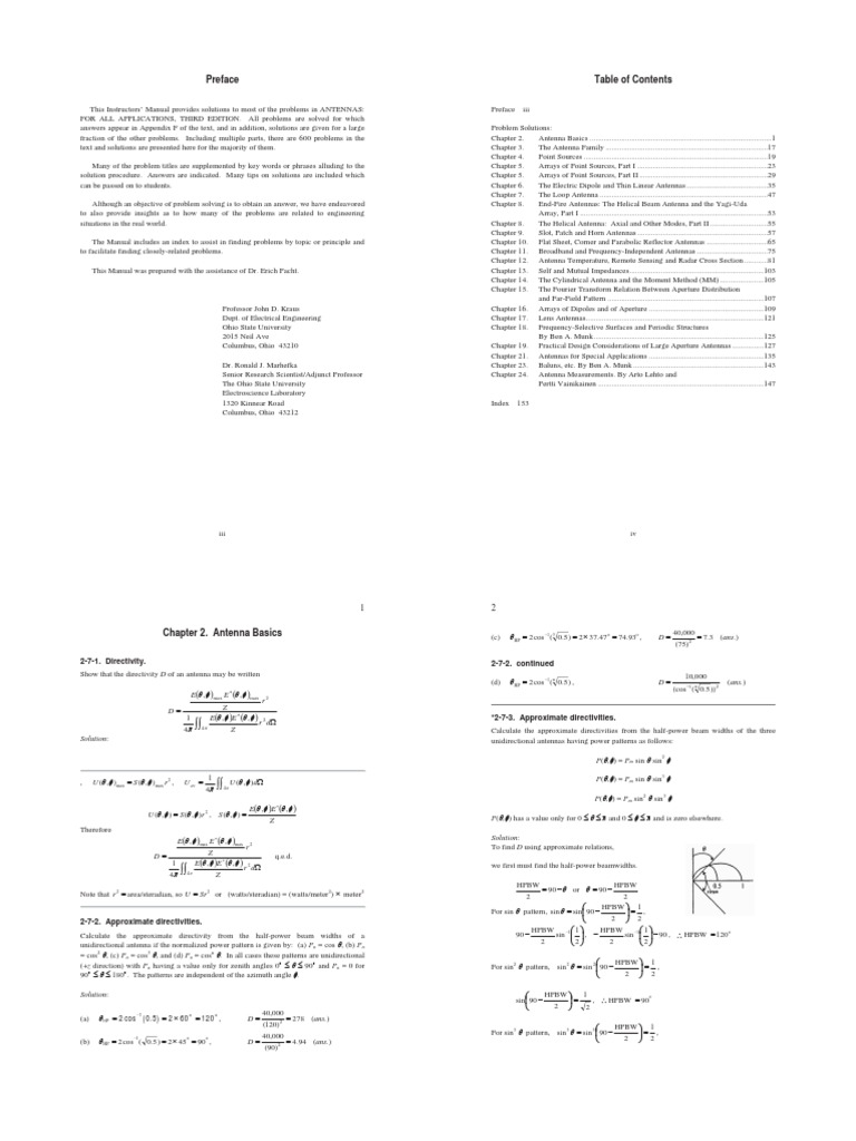 Antenna For All Application by John D. Kraus, 3rd Edt Solution