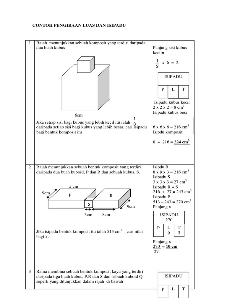 Contoh Pengiraan Luas Dan Isipadu Pdf