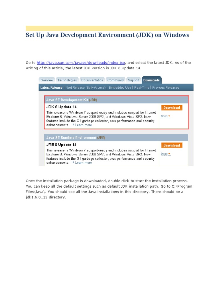 Java Jdk1.6 For Windows 7 - energylotus