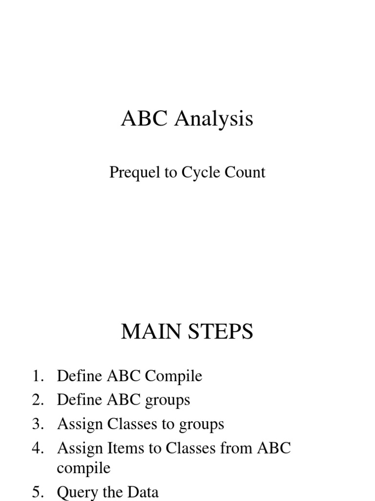 ABC Classification and Grouping Guide | PDF | Inventory | Real Estate ...