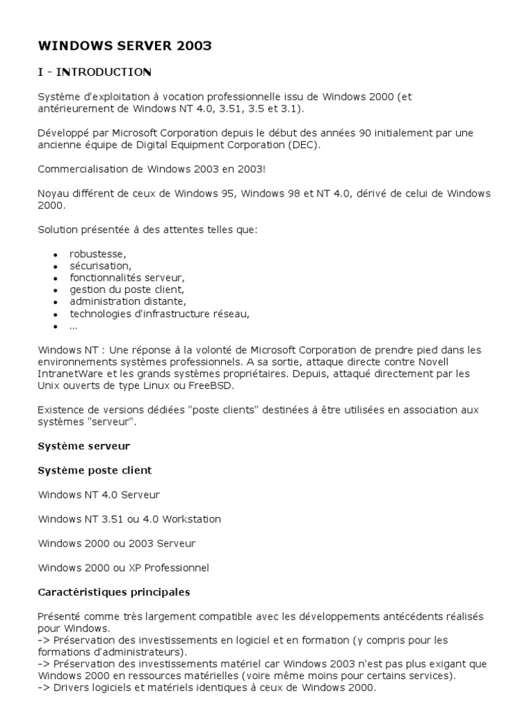 Pratique de Windows Server 2003 | PDF | Active Directory | Windows ...