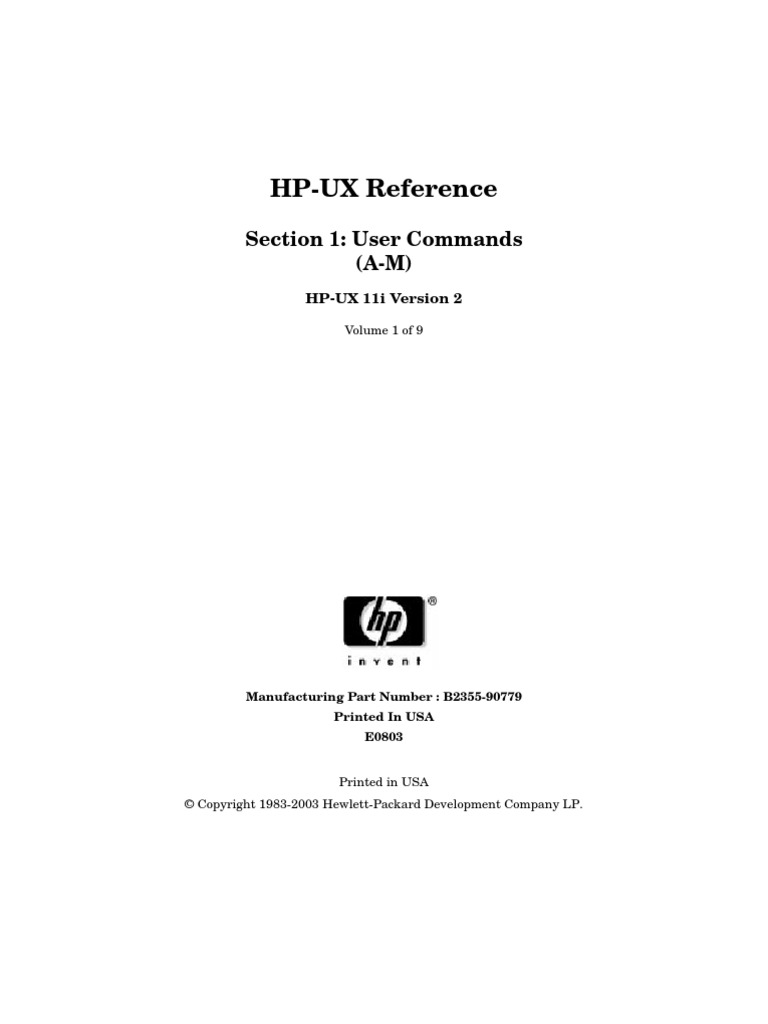 HPUX - Command A - M | PDF | Command Line Interface | Copyright