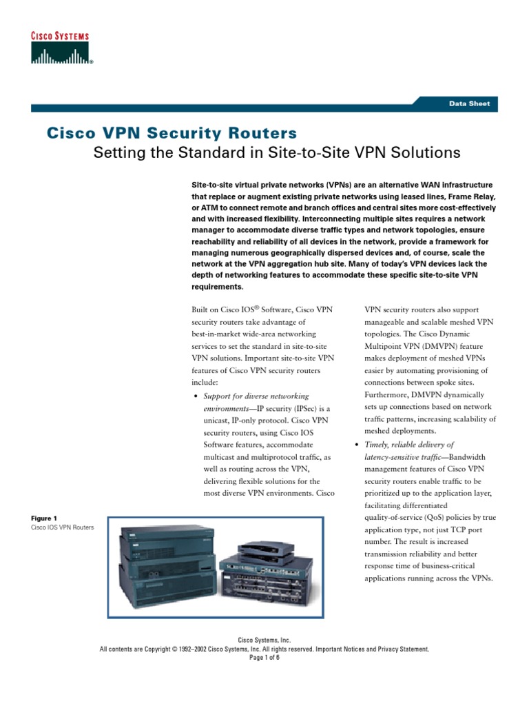 Cisco VPN Security Routers: Setting The Standard in Site-to-Site VPN ...