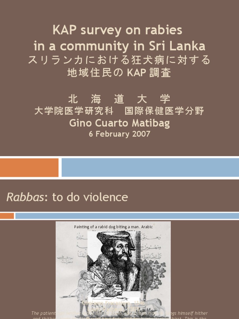 KAP Survey on Rabies in Sri Lanka | PDF | Rabies | Health Sciences