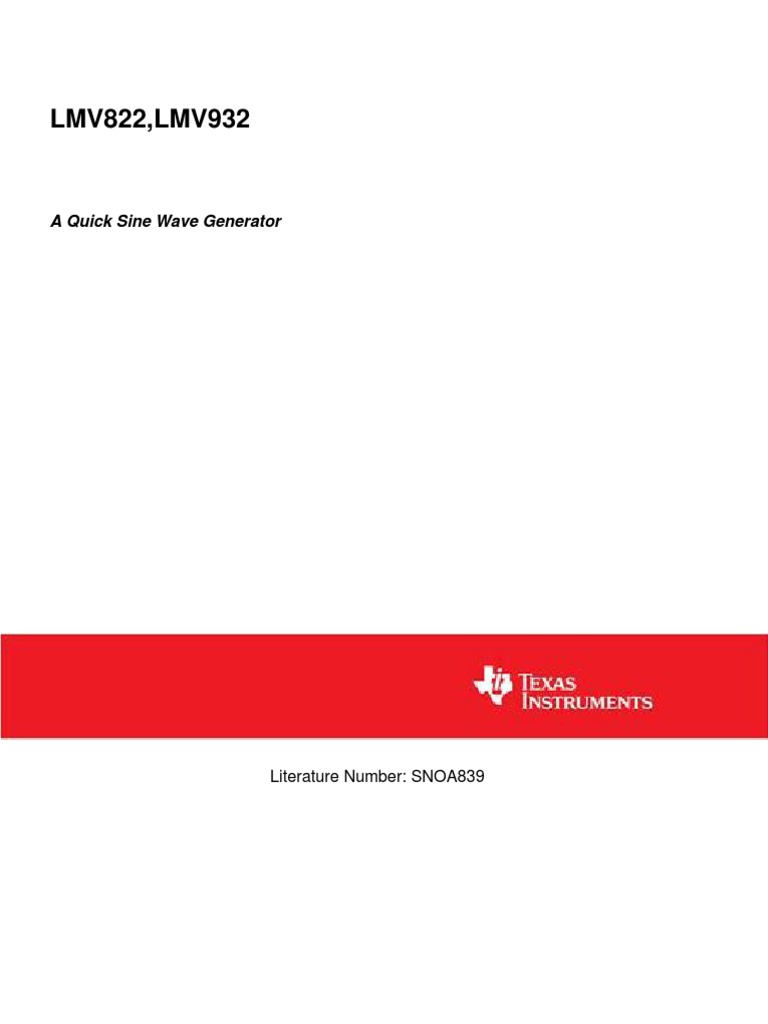 Sine Wave Generator PDF Electronic Oscillator Amplifier